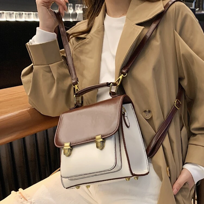 Sac à Dos Rétro Bicolore à Rabat | Sac Convertible en Bandoulière