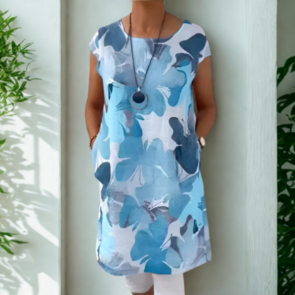 Robe Chemise Décontractée Imprimée | Coupe Ample avec Poches, Tissu Respirant