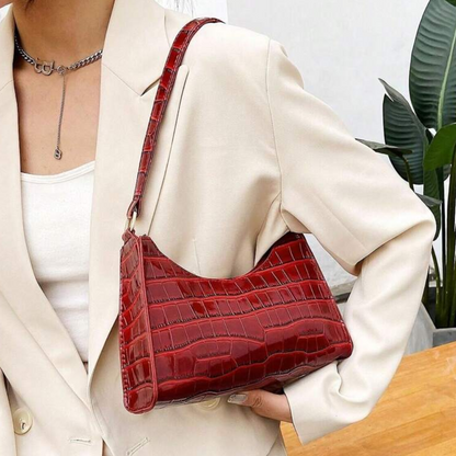 Sac à Main Baguette Texture Croco | Sac d’Épaule Léger et Stylé