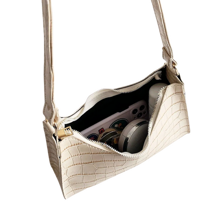 Sac à Main Baguette Texture Croco | Sac d’Épaule Léger et Stylé