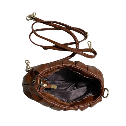 Sac Bandoulière Plissé avec Anse Tressée | Sac à Main Moderne, Léger