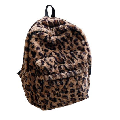 Sac à Dos Léopard en Peluche | Sac de Voyage Élégant, Léger