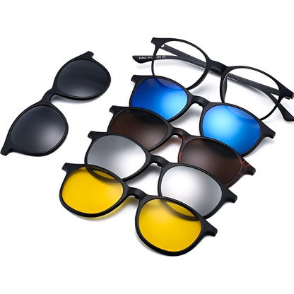 Lunettes Modulaires Aimantées – 5-en-1 Verres Polarisés Anti-Fatigue