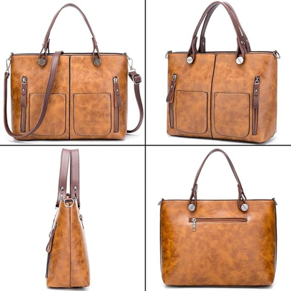 Sac Bandoulière Élégant en Cuir Vegan | Style Rétro Quotidien