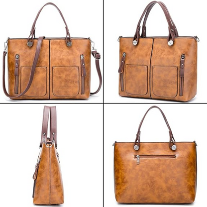 Sac Bandoulière Élégant en Cuir Vegan | Style Rétro Quotidien