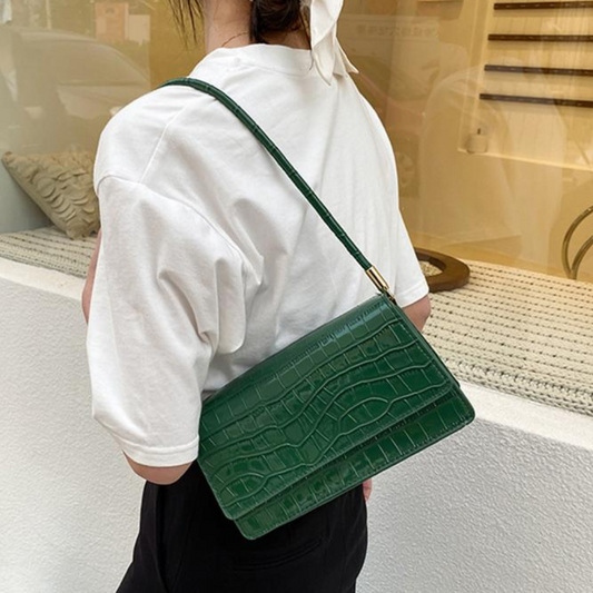 Sac à Main Classique à Motif Croco | Sac Bandoulière Élégant, Raffiné