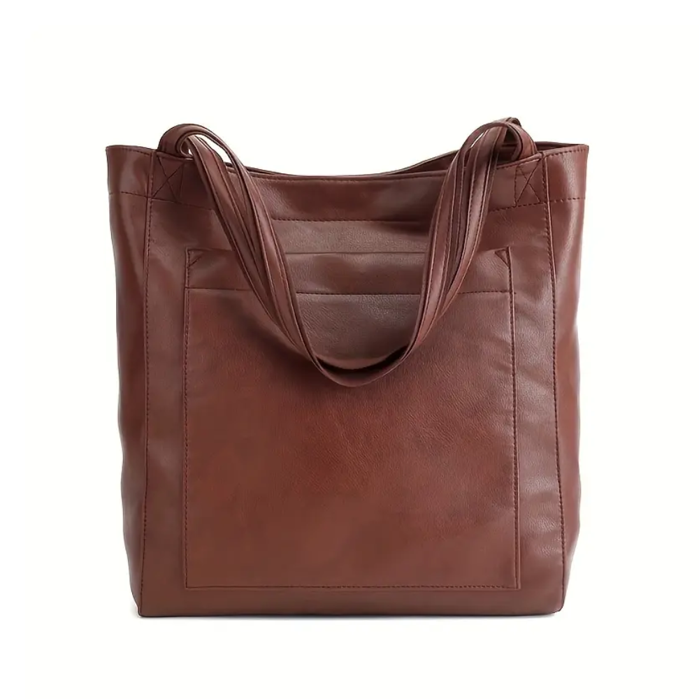 Grand Sac Cabas Vintage en Cuir PU | Élégant & Durable