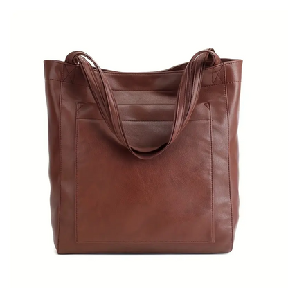 Grand Sac Cabas Vintage en Cuir PU | Élégant & Durable