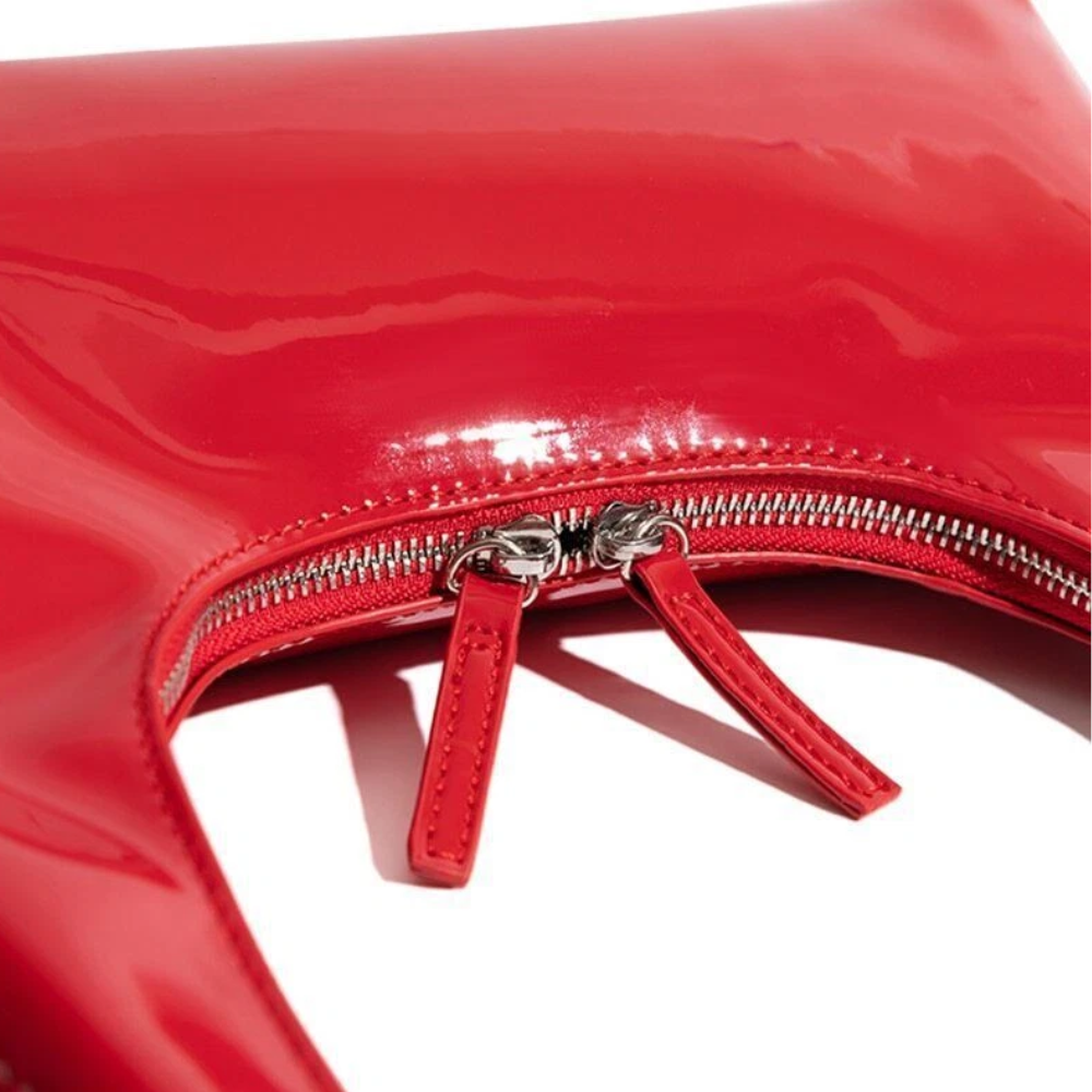 Sac Bandoulière Rouge Brillant | Sac à Main Tendance pour Femme