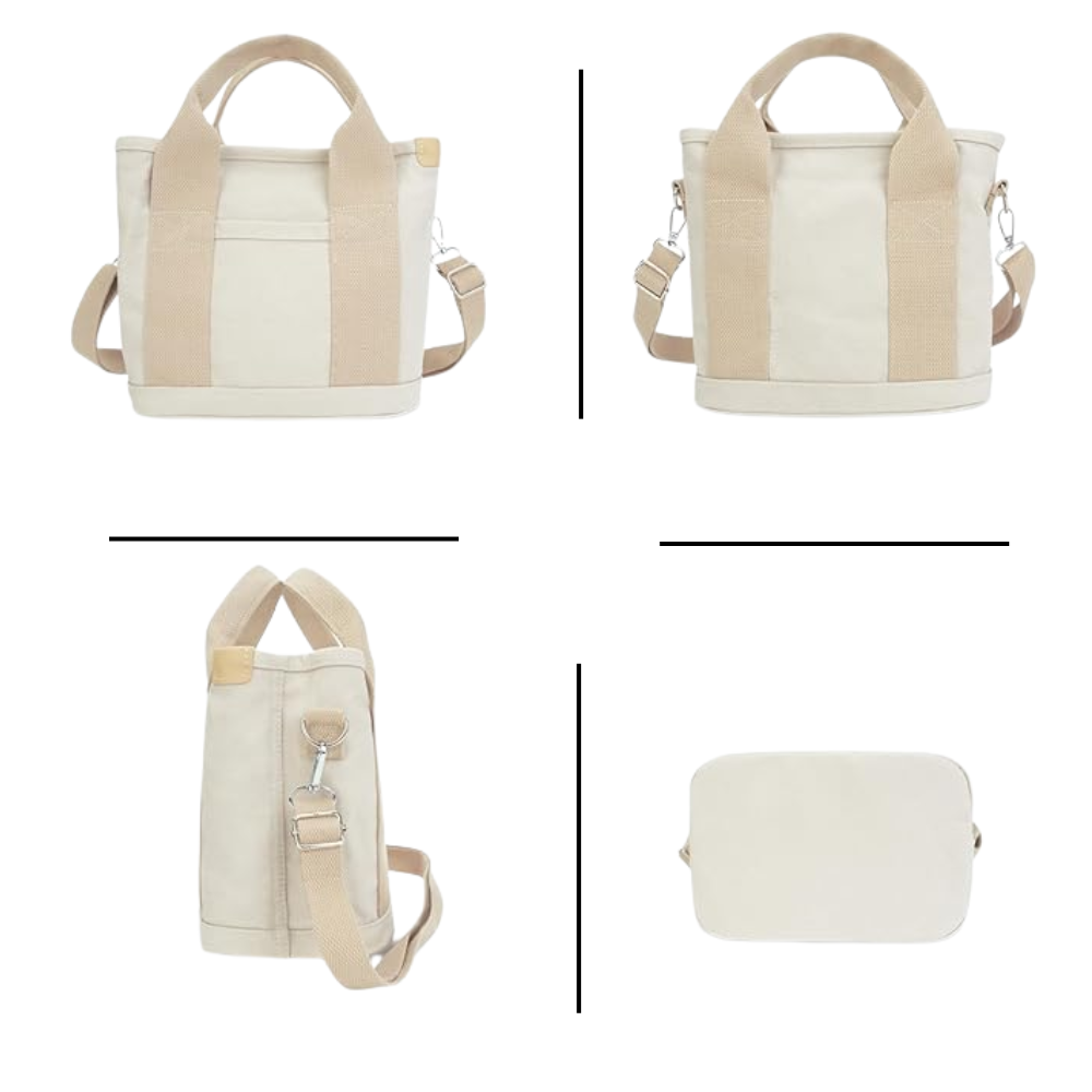 Sac Cabas Bandoulière en Toile | Multi-Poches, Spacieux