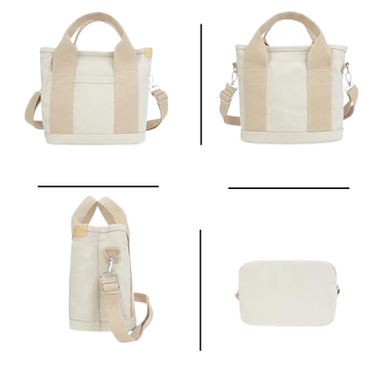 Sac Cabas Bandoulière en Toile | Multi-Poches, Spacieux