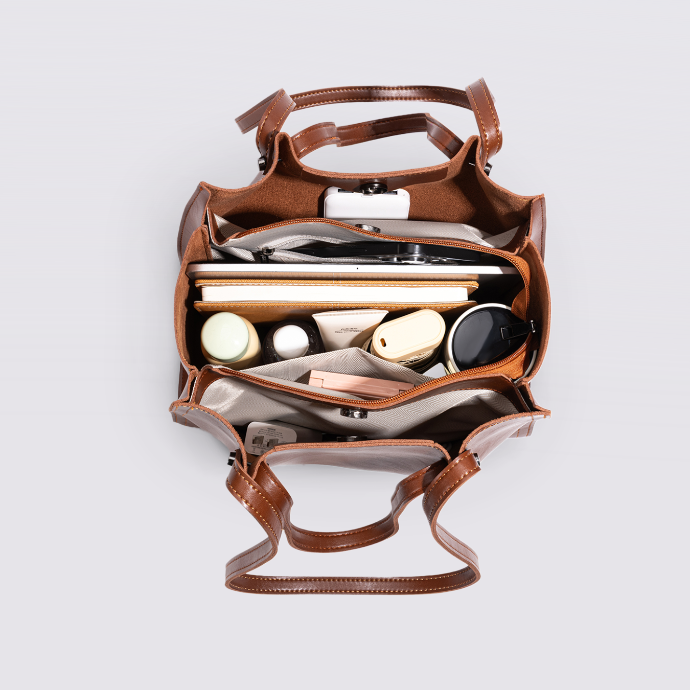 VilleTote Sac à Main Femme Marron | Sac Bandoulière Tote Bag