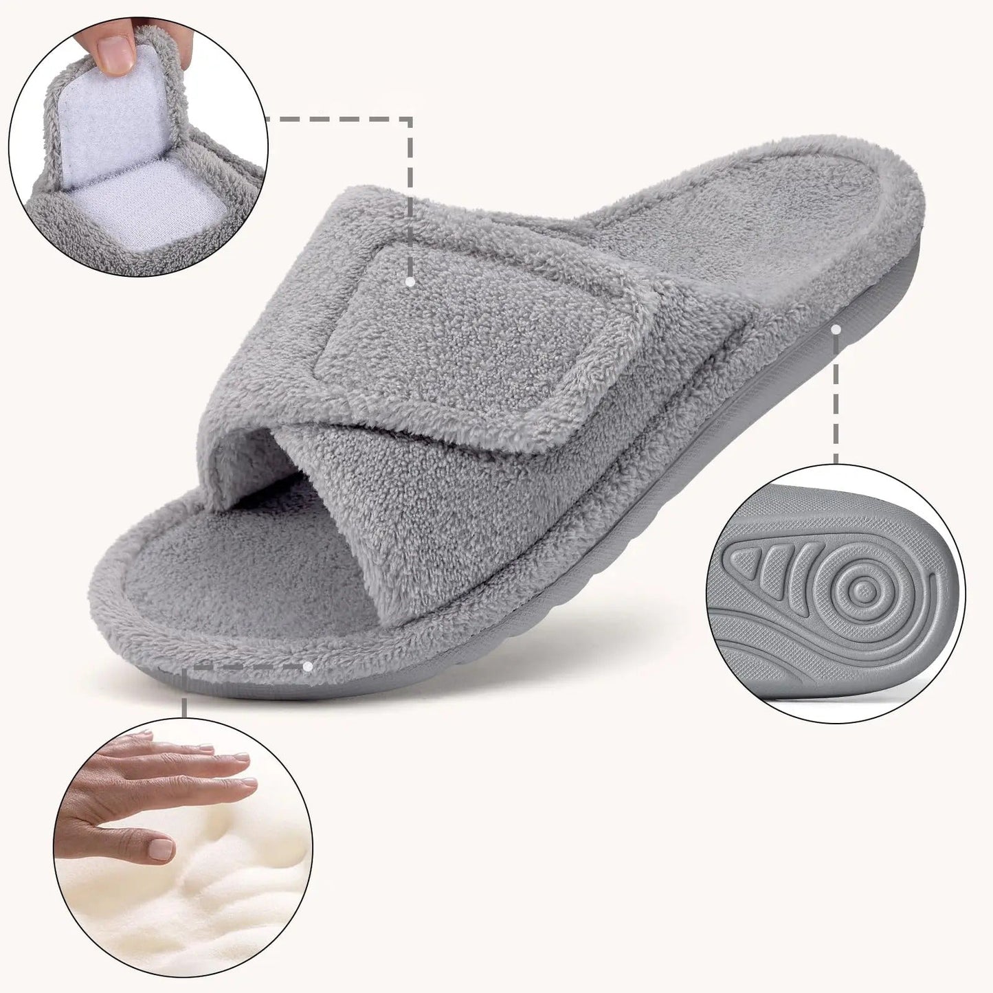 Chausson orthopédique femme en tissu éponge doux