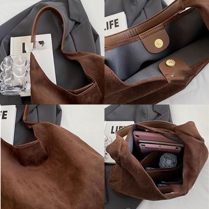 Sac Cabas En Similicuir Suédé Avec Pochette | Élégant, Spacieux