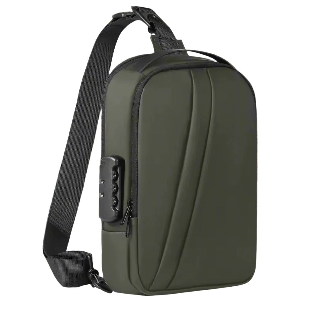 UrbanGuard Crossbody Vert Pro | Sac Bandoulière Urbain Étanche Anti-Vol USB