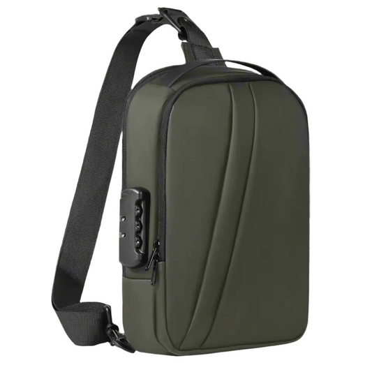 UrbanGuard Crossbody Vert Pro | Sac Bandoulière Urbain Étanche Anti-Vol USB