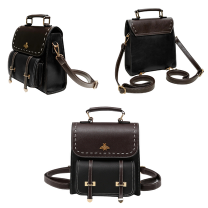Sac à Dos Mini Classique 2-en-1 | Style Vintage en Similicuir Végan
