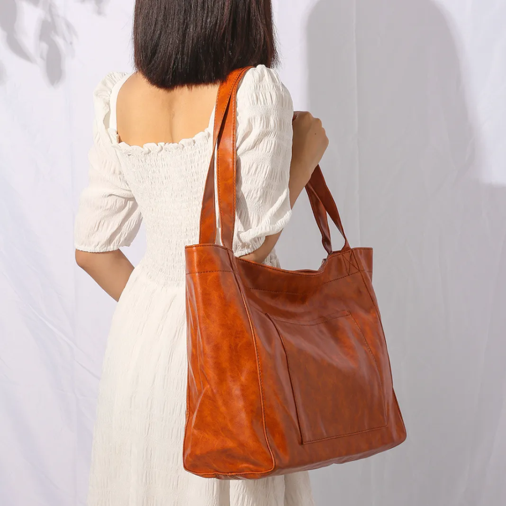 Grand Sac Cabas en Similicuir Luxe | Look Vintage Moderne