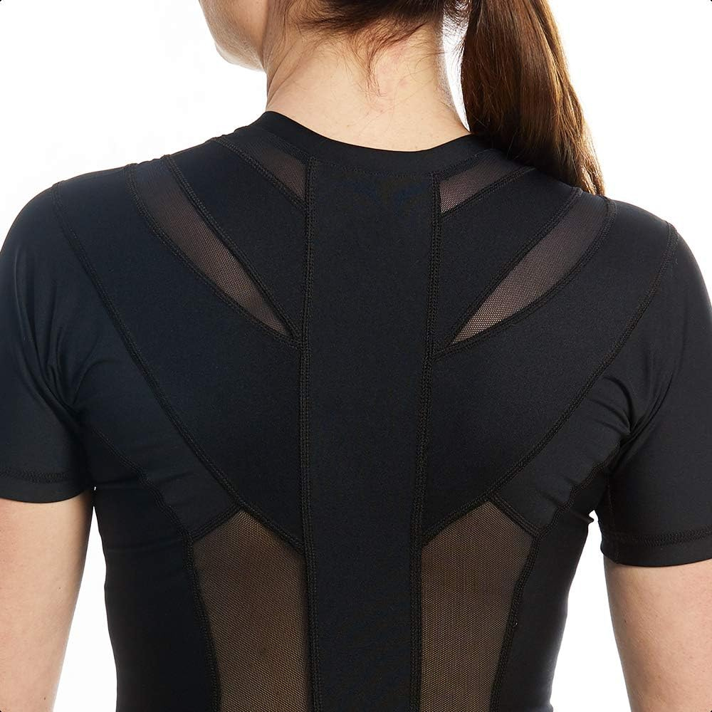 T-shirt Correcteur de Posture Femme Noir | Alignement Épaules & Colonne