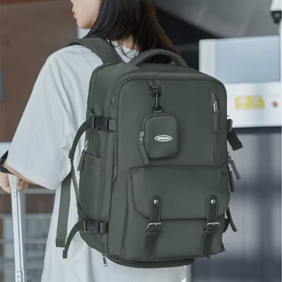 FemPack Élégance Vert armée | Sac à Dos étanche de Grande Capacité