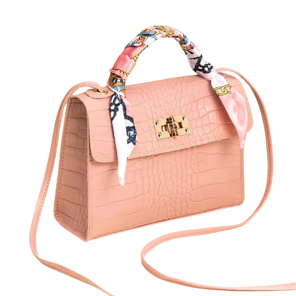 Sac à Main Cartable Effet Croco | Sac Bandoulière Élégante, Stylé
