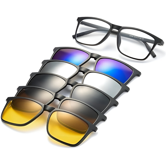 Lunettes Modulaires Aimantées – 5-en-1 Verres Polarisés Anti-Fatigue