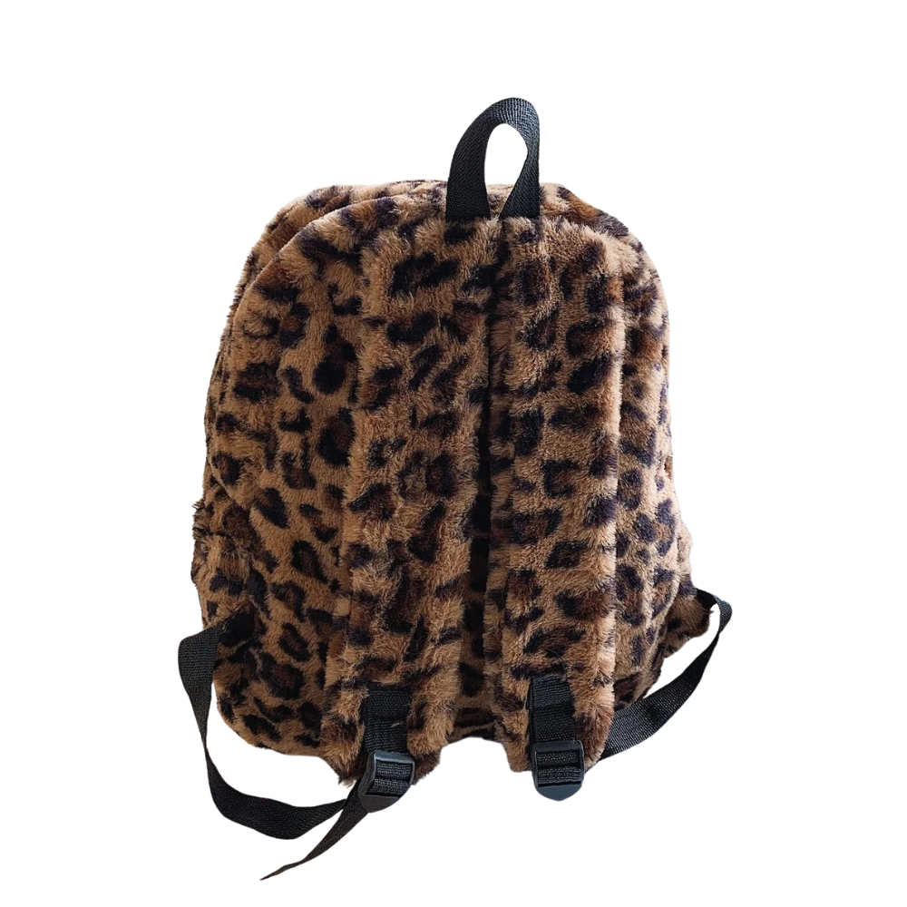 Sac à Dos Léopard en Peluche | Sac de Voyage Élégant, Léger