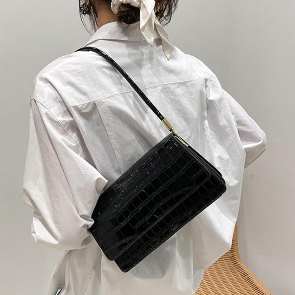 Sac à Main Classique à Motif Croco | Sac Bandoulière Élégant, Raffiné