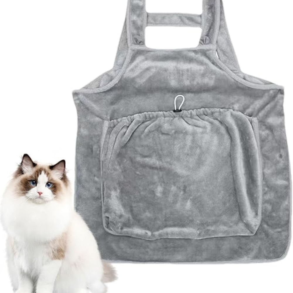 Tablier de Toilettage Polaire pour Chat | Confort, Propreté et Mains Libres
