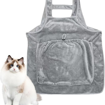 Tablier de Toilettage Polaire pour Chat | Confort, Propreté et Mains Libres