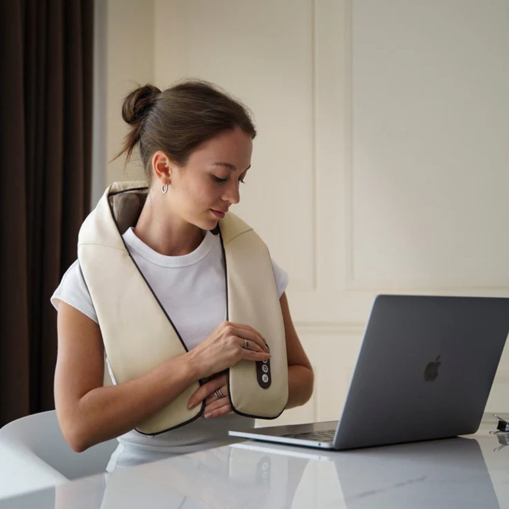 Masseur Chauffant Sans Fil Multi-Usage | Soulagement Nuque, Dos, Jambes