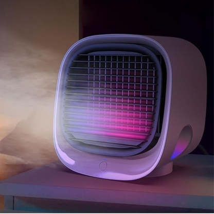 Mini Rafraîchisseur d’Air USB | Climatiseur Portable 2‑en‑1 avec Veilleuse