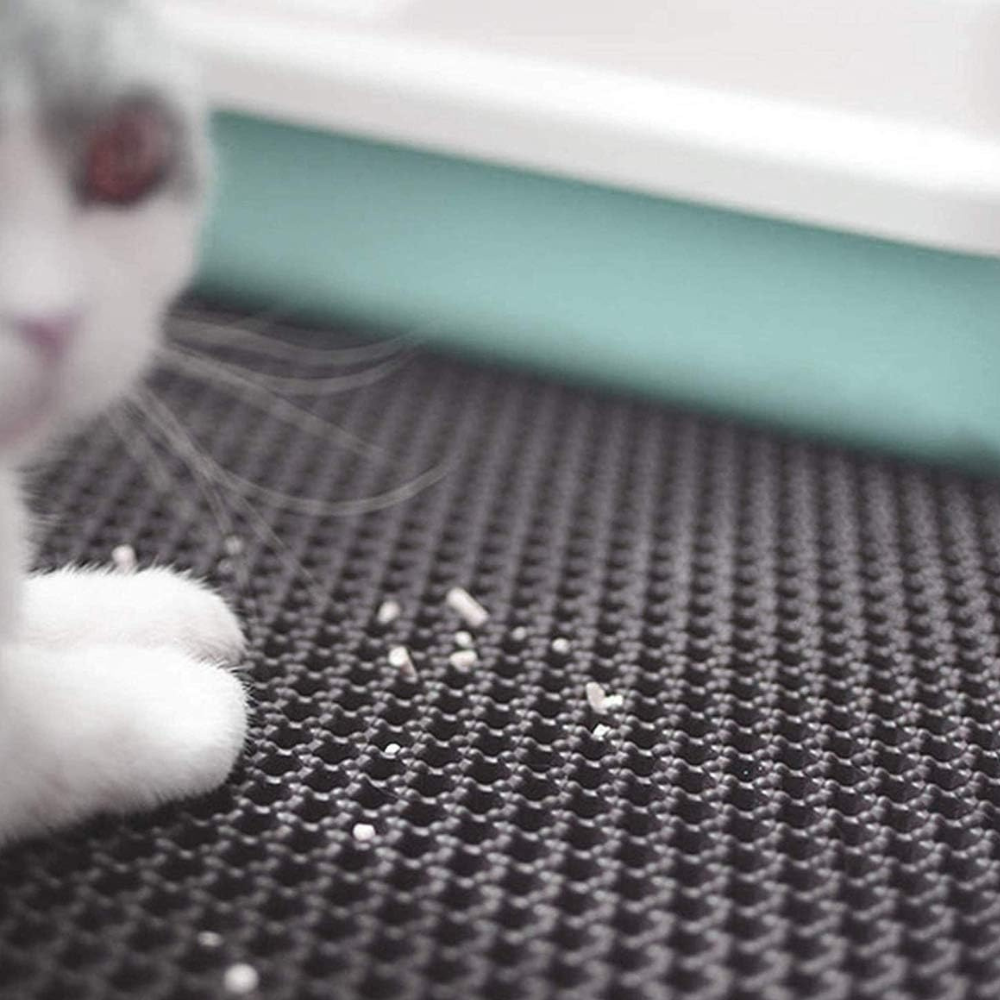 Tapis Litière Chat Double Couche | Protection Anti-Dispersion Nid d’Abeille