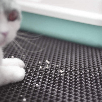Tapis Litière Chat Double Couche | Protection Anti-Dispersion Nid d’Abeille