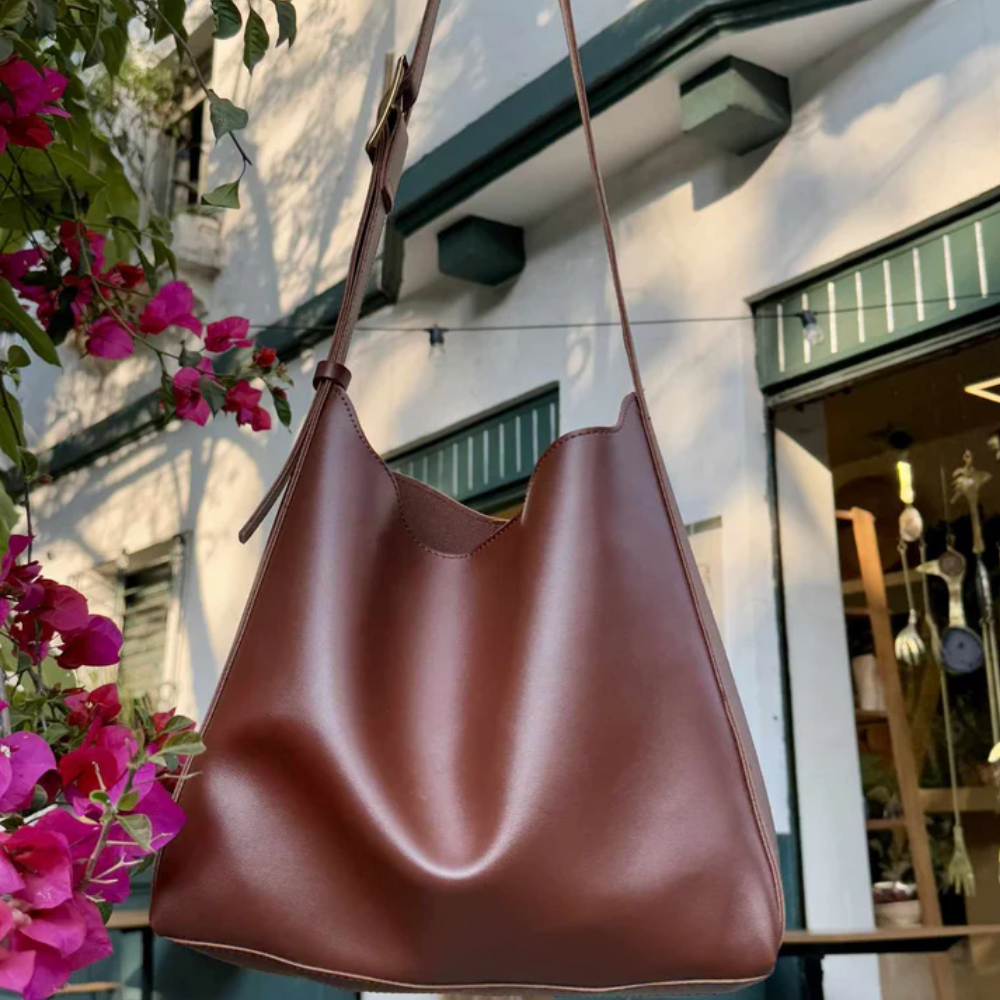 Sac Bandoulière Femme 2-en-1 avec Pochette | Élégant Similicuir Vegan