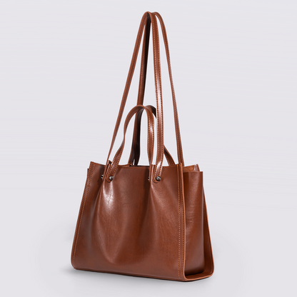 VilleTote Sac à Main Femme Marron | Sac Bandoulière Tote Bag
