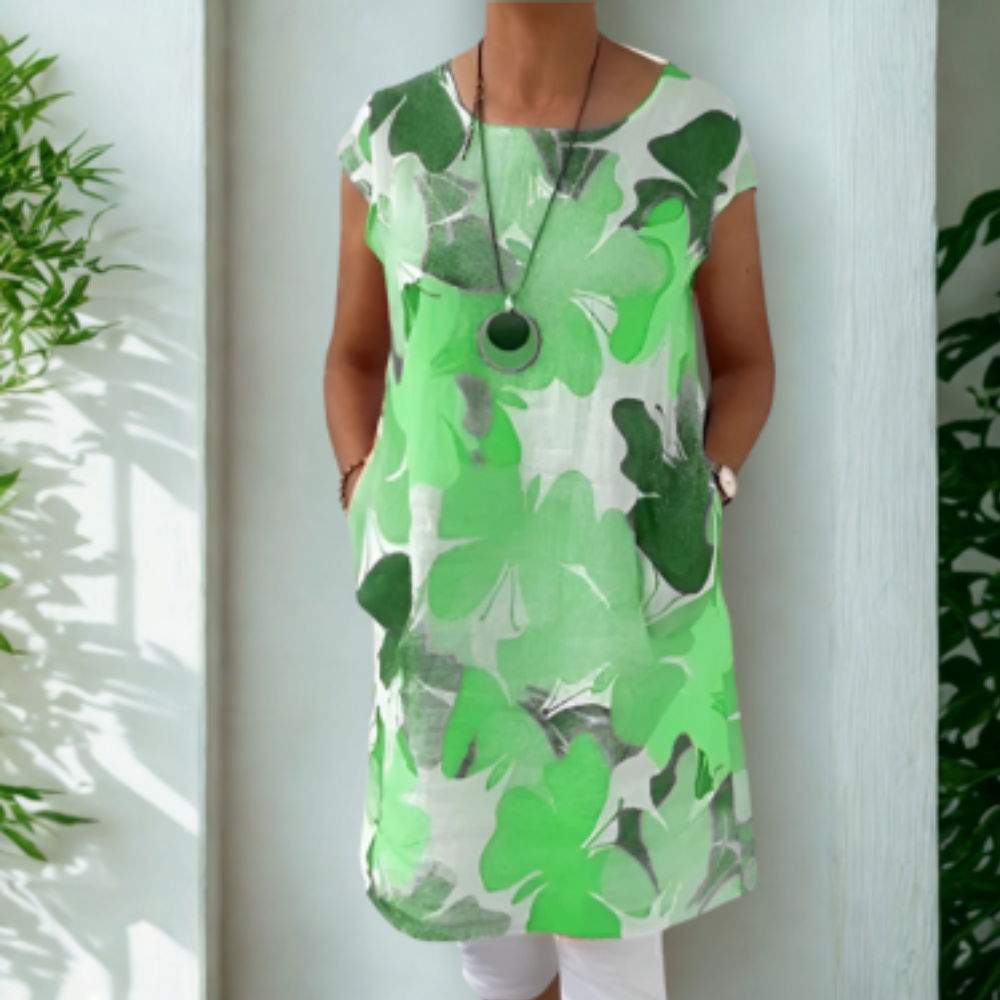 Robe Chemise Décontractée Imprimée | Coupe Ample avec Poches, Tissu Respirant