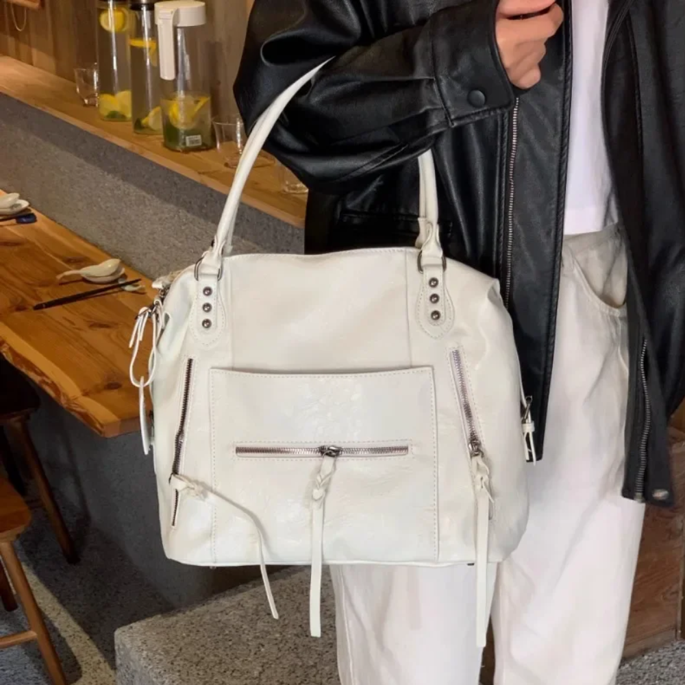 Sac Épaule Blanc en Cuir PU Élégant | Léger, Luxe au Quotidien