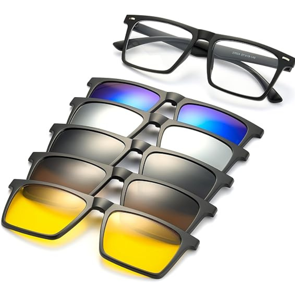 Lunettes Modulaires Aimantées – 5-en-1 Verres Polarisés Anti-Fatigue