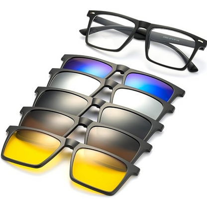 Lunettes Modulaires Aimantées – 5-en-1 Verres Polarisés Anti-Fatigue