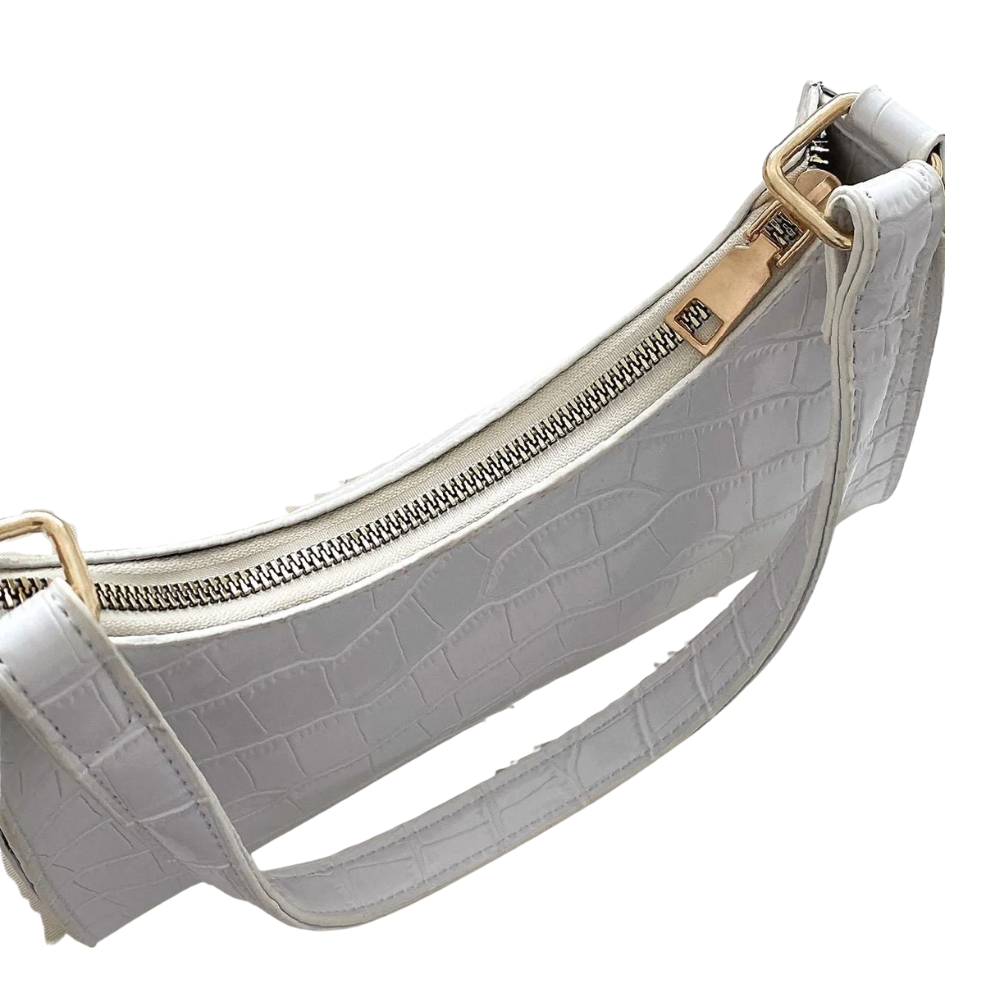 Sac à Main Baguette Texture Croco | Sac d’Épaule Léger et Stylé