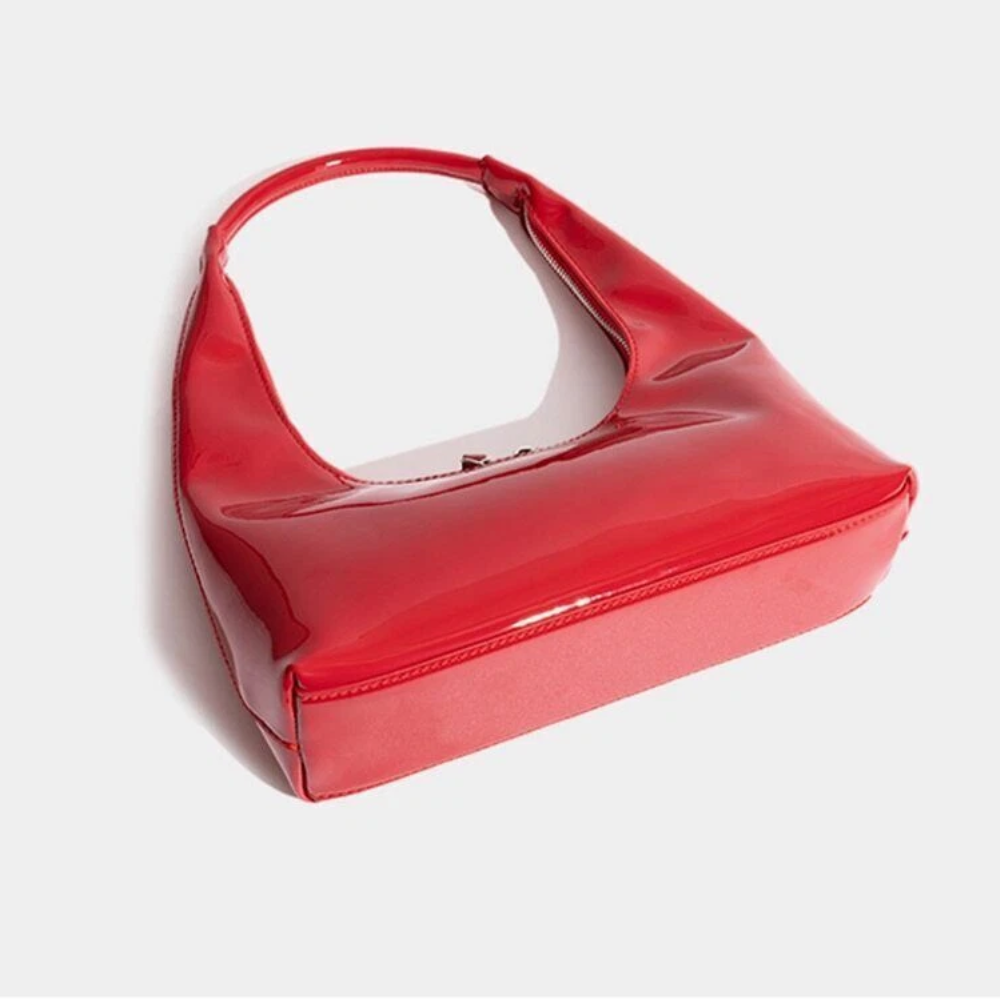 Sac Bandoulière Rouge Brillant | Sac à Main Tendance pour Femme