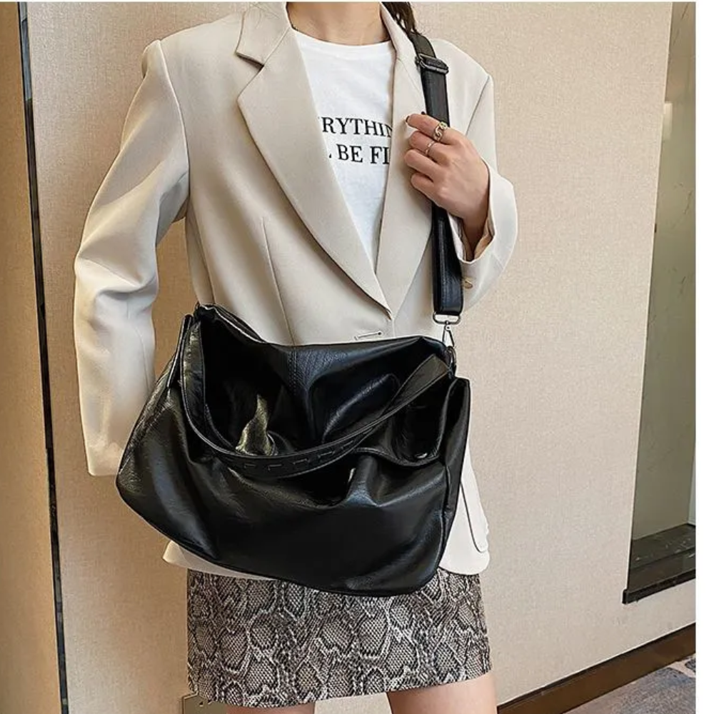Grand Sac Hobo Bandoulière Noir | Sac Épaule Stylé, Léger