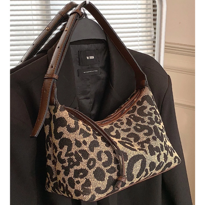 Sac Épaule Léopard en Toile | Sac à Main Classique, Stylé