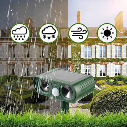 Répulsif Ultrasons Solaire | Éloigne les nuisibles, taupes, chats et les rats