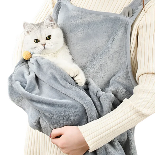 Tablier de Toilettage Polaire pour Chat | Confort, Propreté et Mains Libres