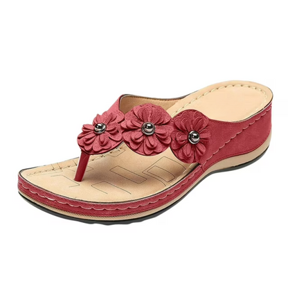 Sandales Compensées Fleur Confort – Élégance Légère pour l’Été