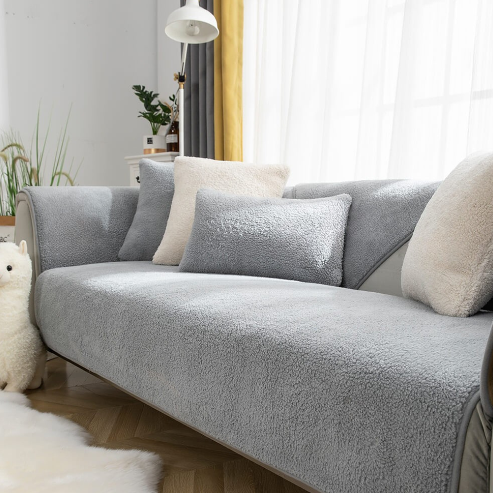 Housse de Canapé en Polaire Adaptée aux Animaux | Élégante, Anti-Taches