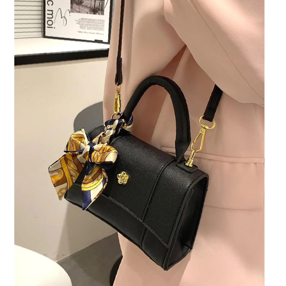 Sac à Main Chic avec Foulard | Sac Bandoulière Moderne, Élégant