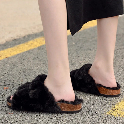 Chaussons Orthopédiques Femme en Fausse Fourrure | Chaleur et Légèreté Confortable